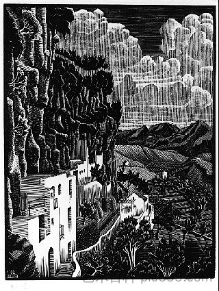 拉韦洛圣科西莫(1932年1月) San Cosimo, Ravello (January 1932) (1932),莫里兹·柯尼利斯·艾雪