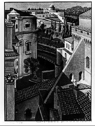 贝尔温圣彼得和西斯廷教堂(1936年3月) Berween St.Peter and Sistine Chapel (March 1936) (1936),莫里兹·柯尼利斯·艾雪