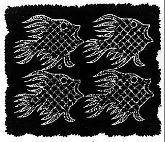 平面填充图案与鱼和鸟 Plane-filling Motif with Fish and Bird (1951)，莫里兹·柯尼利斯·艾雪