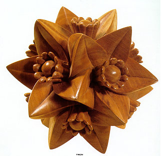 多面体与花 Polyhedron with Flowers (1958)，莫里兹·柯尼利斯·艾雪