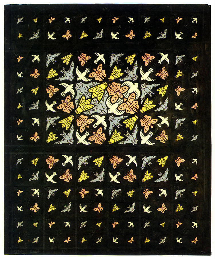 Philips_的初步图纸天花板装饰 Prelim Drawing Ceiling Decoration for Philips_ (1951),莫里兹·柯尼利斯·艾雪