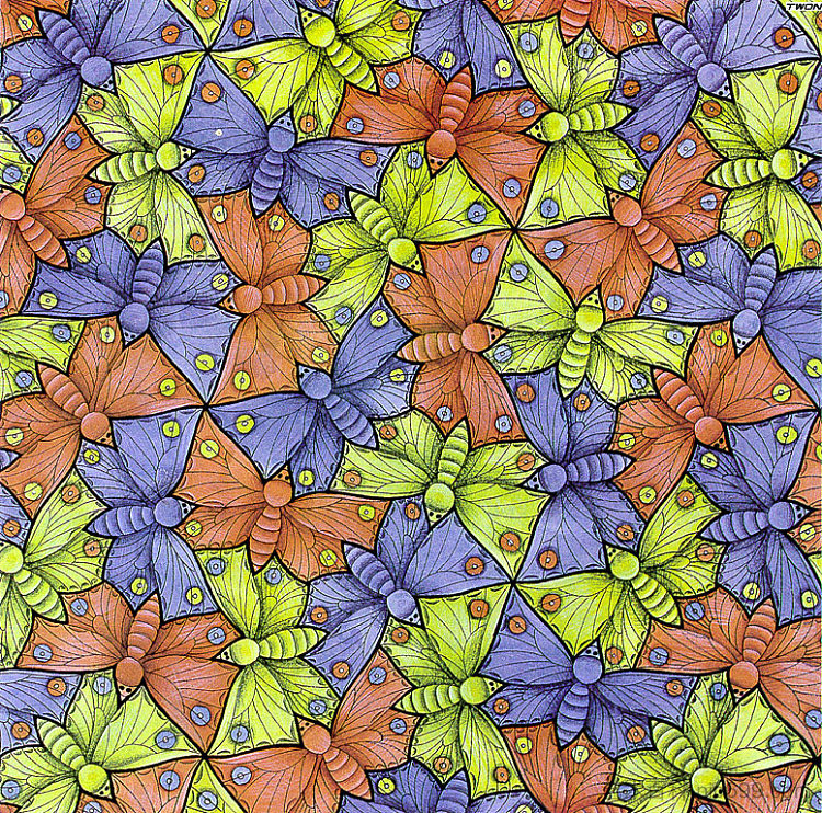 对称水彩70蝴蝶 Symmetry Watercolor 70 Butterfly (1948),莫里兹·柯尼利斯·艾雪