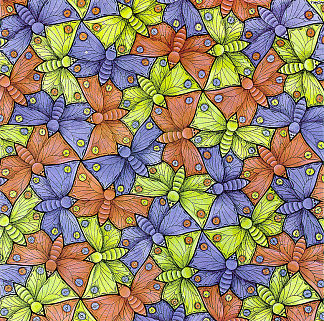 对称水彩70蝴蝶 Symmetry Watercolor 70 Butterfly (1948)，莫里兹·柯尼利斯·艾雪