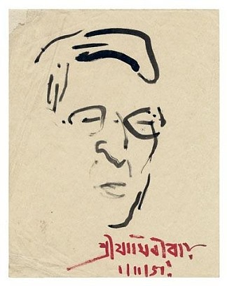 贾米尼·罗伊的肖像 Portrait of Jamini Roy (1951)，胡森