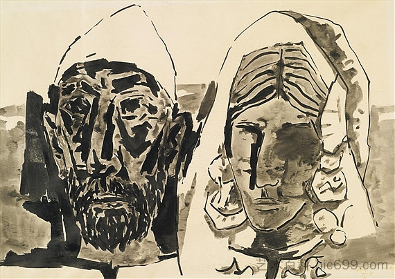 无题（克什米尔夫妇） Untitled (Kashmiri Couple) (1966)，胡森