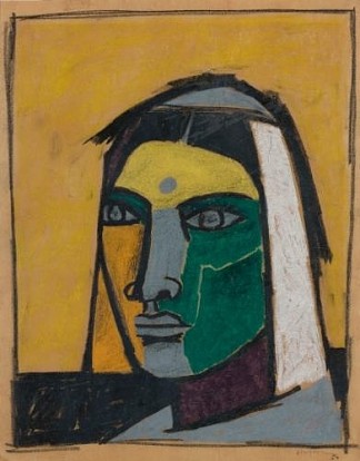 无题（昌德比比的肖像） Untitled (Portrait of Chand Bibi) (1957)，胡森