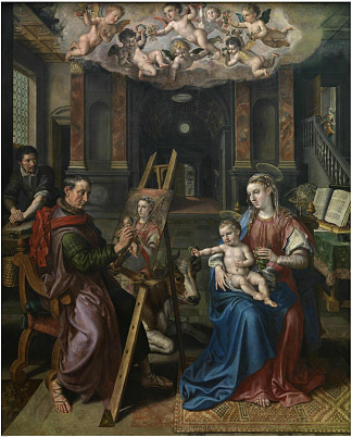 圣路加画麦当娜 Saint Luke Painting the Madonna (1602)，马尔滕·德·沃斯