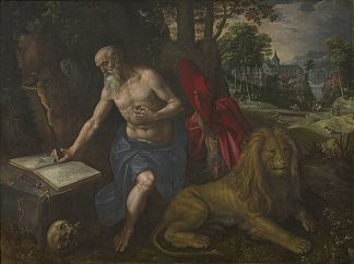 洞穴附近的圣杰罗姆 St Jerome near a Cave，马尔滕·德·沃斯