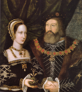 玛丽·都铎公主和萨福克公爵查尔斯·布兰登 Princess Mary Tudor and Charles Brandon, duke of Suffolk (c.1516)，马布斯