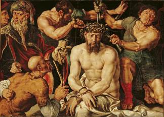 基督冠以荆棘 Christ crowned with thorns (c.1550)，迈尔顿·范·希姆斯柯克