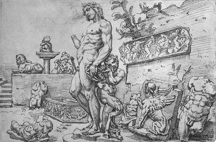 卡萨加利花园 Garden of the Casa Galli (c.1533),迈尔顿·范·希姆斯柯克