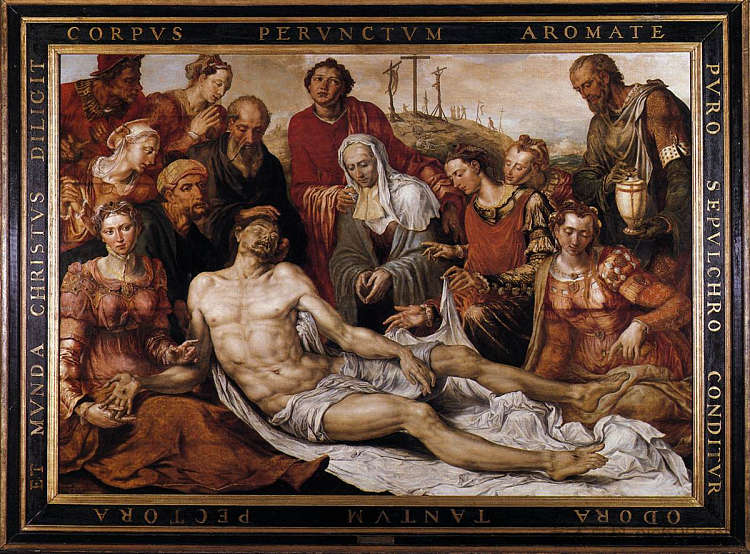 对死去的基督的哀悼 Lamentation on the Dead Christ (1566)，迈尔顿·范·希姆斯柯克