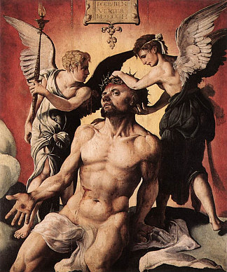 悲伤的人 Man of Sorrows (c.1532)，迈尔顿·范·希姆斯柯克