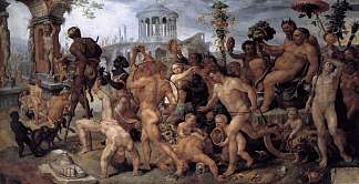 巴克斯的凯旋游行 The Triumphal Procession of Bacchus (c.1536)，迈尔顿·范·希姆斯柯克