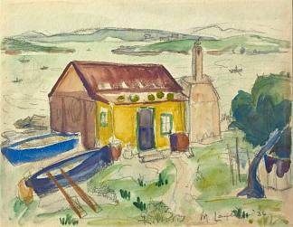 渔人小屋与船 Fisherman’s Cottage with Boats (1936)，玛姬·劳布瑟