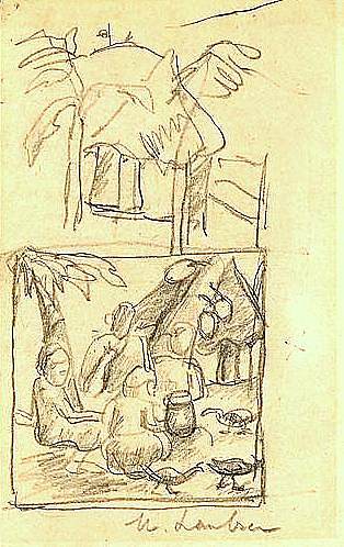 河流研究和山上小屋的研究（直肠）;三种景观研究 – 丁克斯·斯坦私人收藏 RIVER STUDY AND STUDY OF A HUT ON A HILL (RECTO); THREE LANDSCAPE STUDIES – DinksFãStan Private Collection，玛姬·劳布瑟