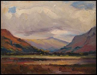 苏格兰景观与湖泊和山脉 Scottish Landscaps with Lake and Mountains (1919)，玛姬·劳布瑟