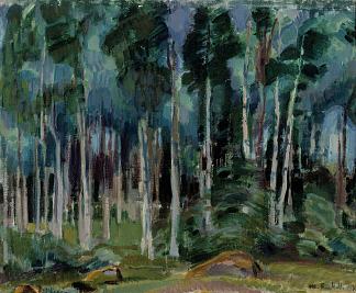 瓦克西的桦树 Birches in Vääksy (1919)，马格努斯·恩凯尔