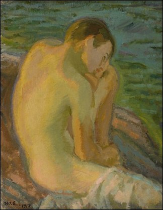 海滩上的男孩 Boy on the beach (1917)，马格努斯·恩凯尔