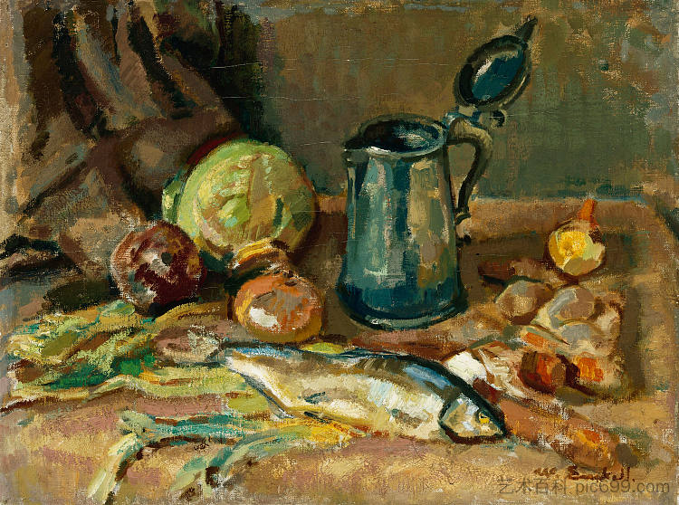 静物画 Still Life (1912)，马格努斯·恩凯尔