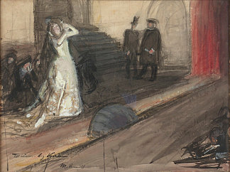 Theatre Scene（Ida Aalberg 饰演 Maria Stuart） Theatre Scene (Ida Aalberg as Maria Stuart) (1905)，马格努斯·恩凯尔