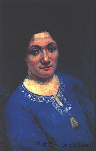 穿蓝色连衣裙的女士 Lady with a Blue Dress，马哈茂德赛义德贝伊