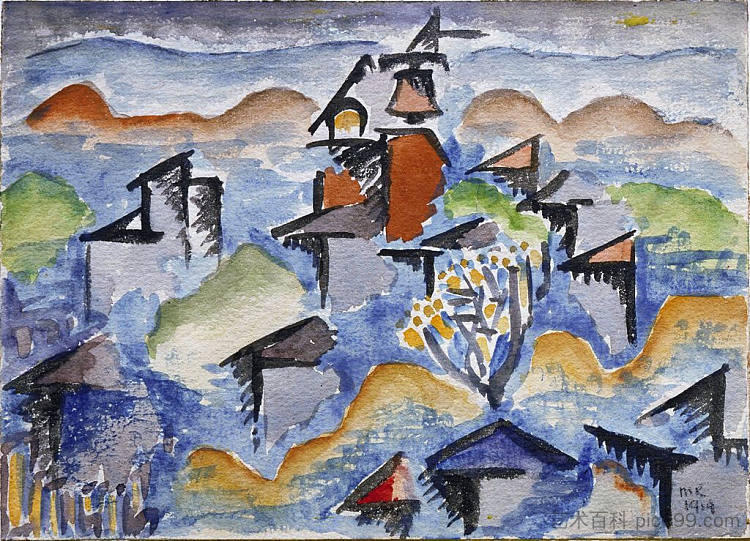 景观 Landscape (1914)，曼·雷