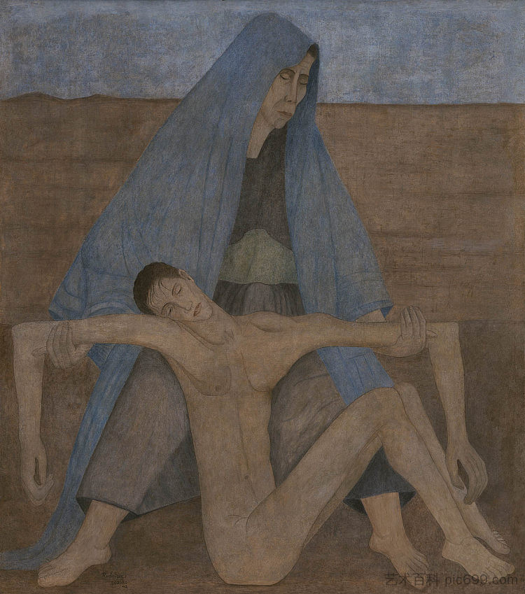 沙漠中的虔诚 La Piedad En El Desierto (1942; Mexico City,Mexico ),曼努埃尔·罗德里格斯·洛扎诺