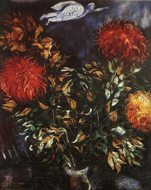 菊花 Chrysanthemums (1926; Paris,France  )，马克·夏加尔