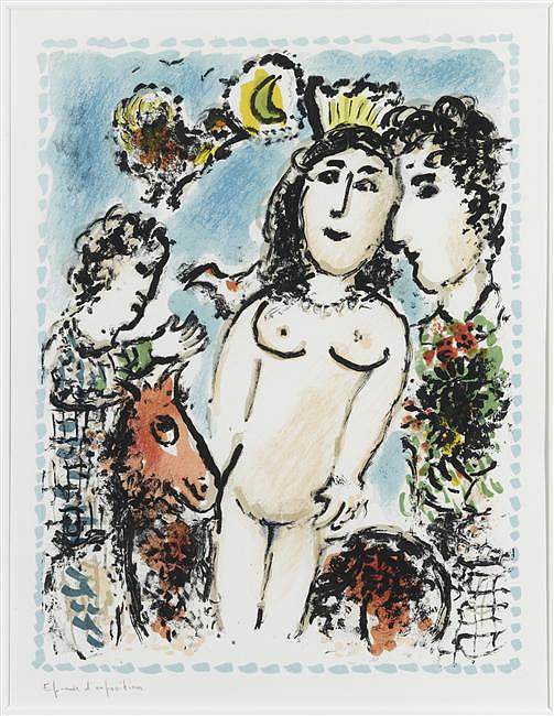 加冕裸体 Coronated nude (1984; Saint-paul-de-vence,France  )，马克·夏加尔
