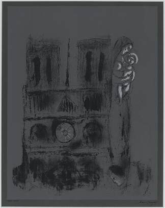 灰色的巴黎圣母院 Notre-Dame in gray (1955; France                     )，马克·夏加尔