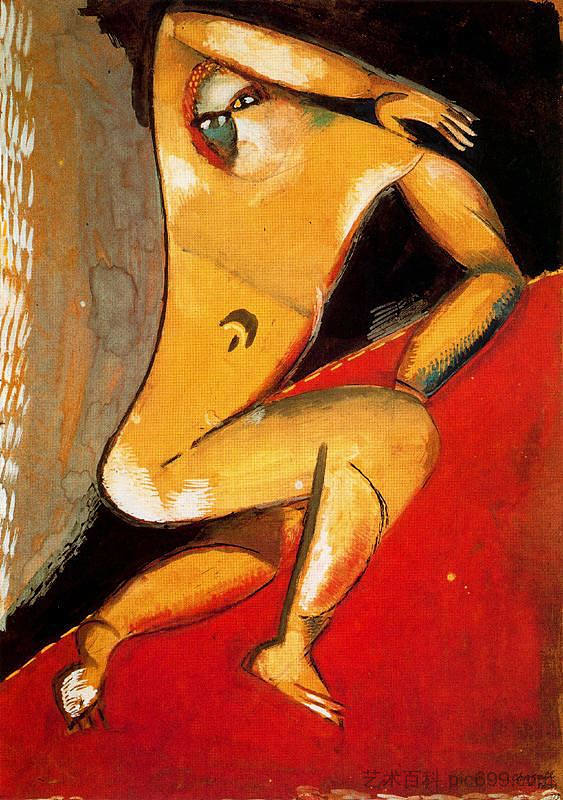 裸 Nude (1913; Paris,France  )，马克·夏加尔