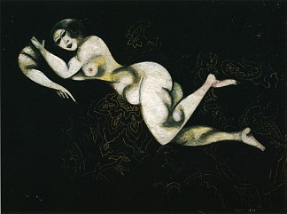 裸体躺下 Nude Lying Down (1914; Paris,France                     )，马克·夏加尔