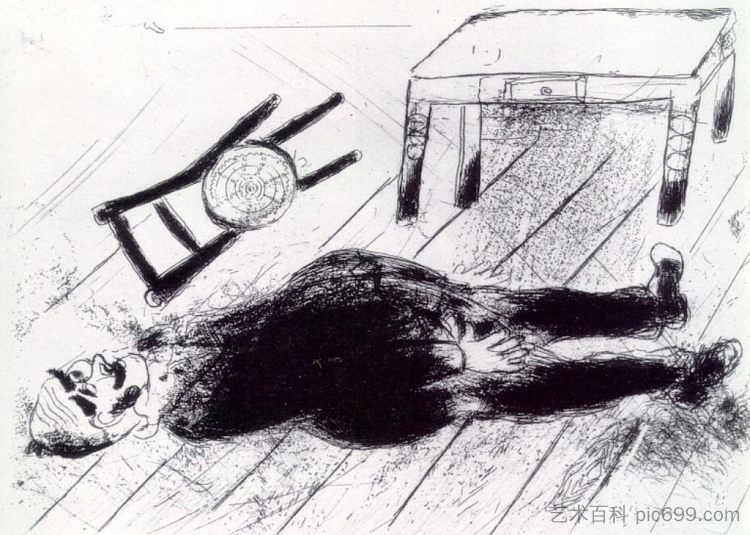 检察官之死 Prosecutor's death (c.1923; Paris,France ),马克·夏加尔