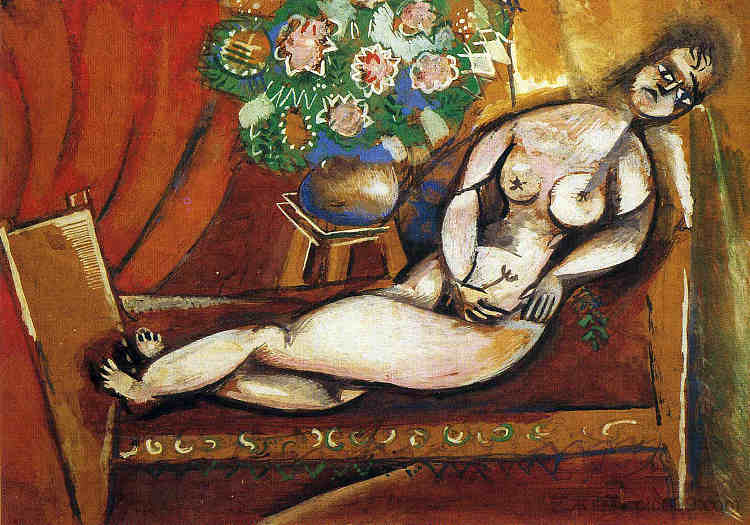 斜倚的裸体 Reclining Nude (1911; Paris,France  )，马克·夏加尔