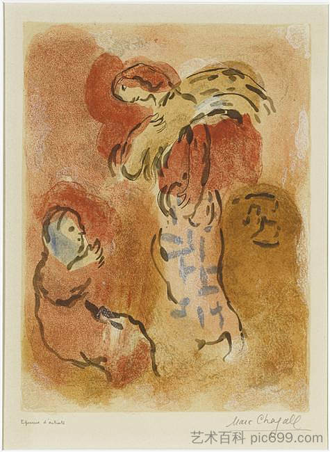 露丝拾穗 Ruth gleaning (1960; France ),马克·夏加尔