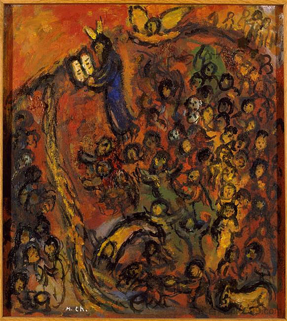 击打岩石 Striking the Rock (c.1963; France ),马克·夏加尔
