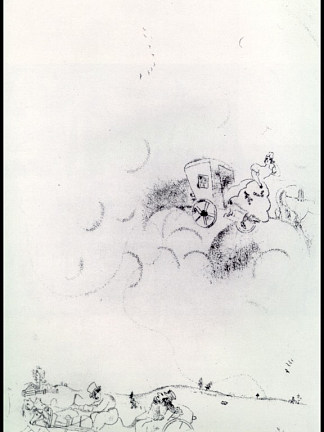 奇奇科夫的梦想 Tchitchikov’s dreams (c.1923; Paris,France                     )，马克·夏加尔