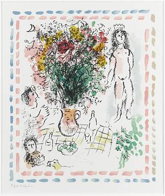 皇后花束 The bouquet of Queen (1984; Saint-paul-de-vence,France                     )，马克·夏加尔