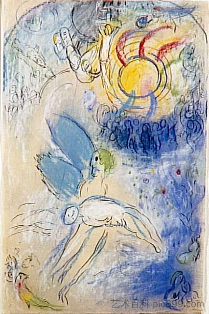 人类的创造 The Creation of Man (c.1958; France  )，马克·夏加尔