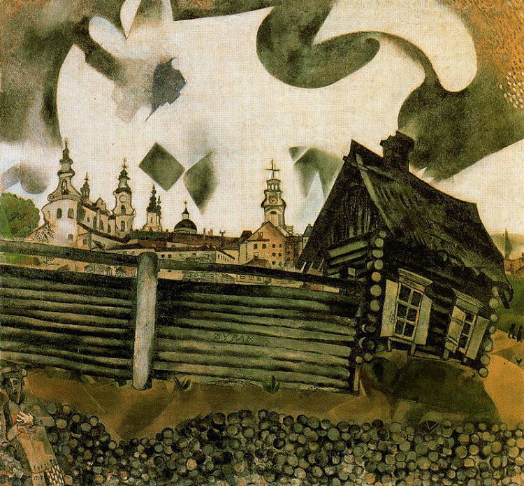 灰色之家 The House in Grey (1917; Liozna,near Vitebsk,Belarus ),马克·夏加尔