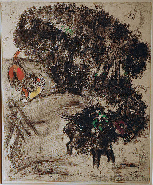 狮子去打猎,驴子 The Lion go hunting and the Donkey (1930),马克·夏加尔