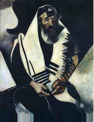 祈祷的犹太人（维捷布斯克的拉比） The Praying Jew (Rabbi of Vitebsk) (1914)，马克·夏加尔