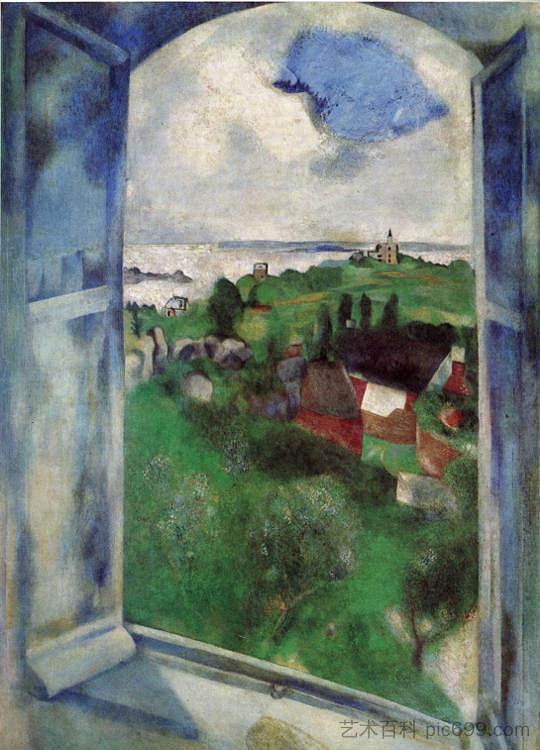 窗口 The Window (1924; Paris,France  )，马克·夏加尔