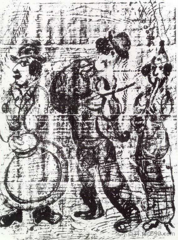 流浪音乐家 Wandering Musicians (1963; France ),马克·夏加尔