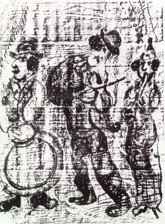 流浪音乐家 Wandering Musicians (1963; France                     )，马克·夏加尔