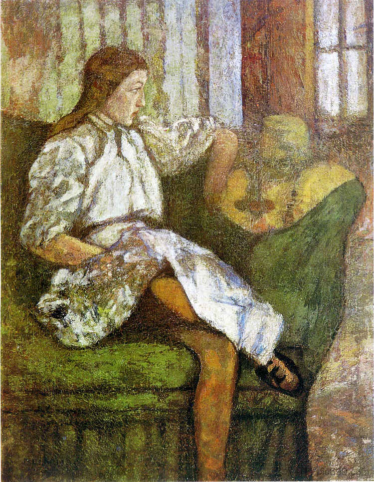 伊冯·杜尚的肖像 Portrait of Yvonne Duchamp (c.1907),马塞尔·杜尚