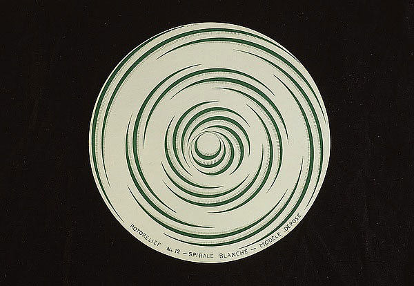 旋转浮雕 n°11 - 日全食 / 旋转浮雕 n°12 - 白色螺旋 Rotorelief n°11 - Total Eclipse / Rotorelief n°12 - White spiral (1935)，马塞尔·杜尚