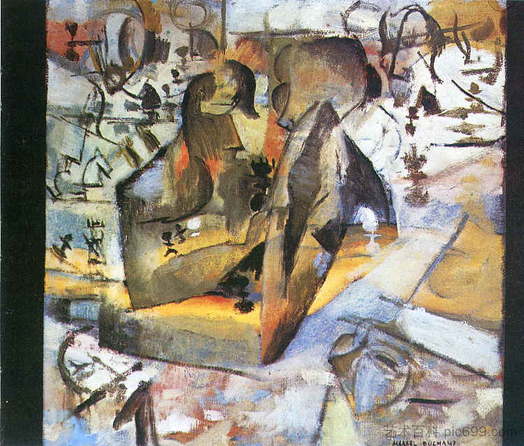 棋手 The Chess Players (1911; Neuilly-sur-seine,France ),马塞尔·杜尚