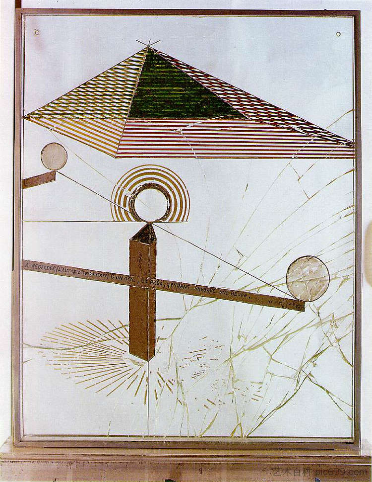 用一只眼睛看(从玻璃的另一边),靠近,将近一个小时 To Be Looked at (from the Other Side of the Glass) with One Eye, Close to, for Almost an Hour (1918; Buenos Aires,Argentina ),马塞尔·杜尚